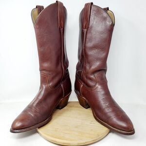 Frye Boots Mens 9 D Brown Leather Western Cowboy Shoes 2350 Made in USA